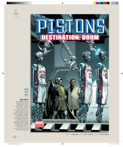 2010 ESPN The Magazine NBA Preview Marvel Cover - Destination Doom - Detroit Pistons with Joe Dumars, president of basketball operations for the Pistons