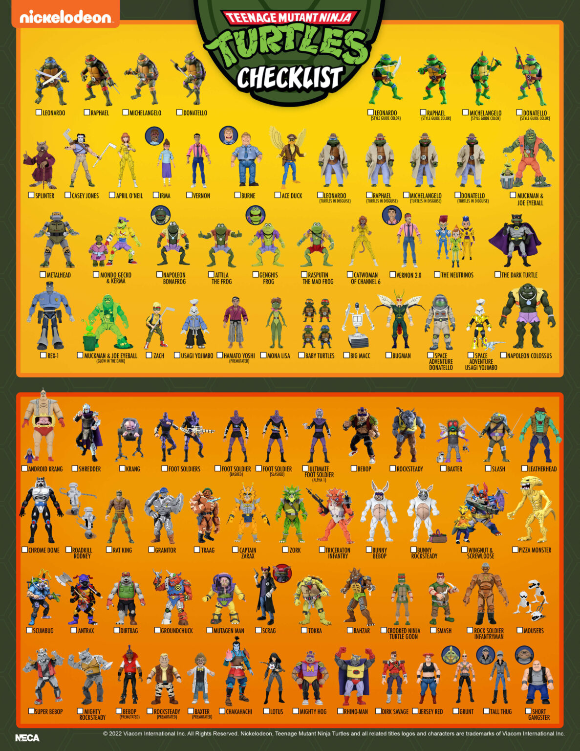 NECA TMNT Toon Checklist 20242025 Con Dates