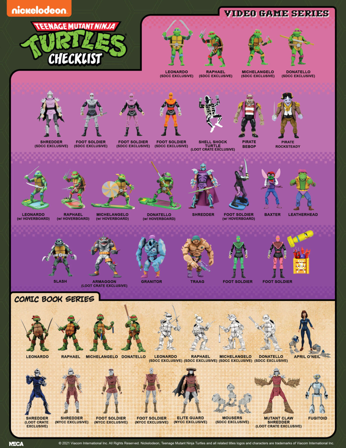 NECA TMNT VG Mirage Checklist | Comic Cons 2023 Dates