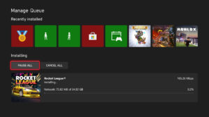 Xbox One install game you own online queue screen
