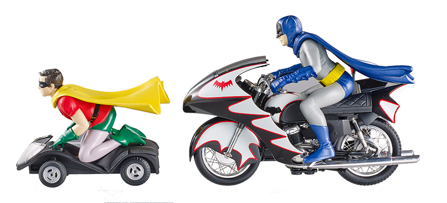 Batman Classic TV serie batcycle con 2 figuras 1:12 Hot Wheels elite cmc85 Robin 